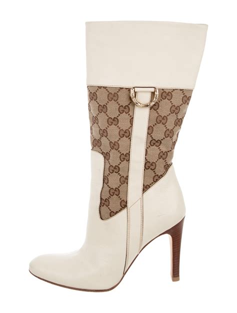 gucci boots pearls on heels|Gucci high heel boots.